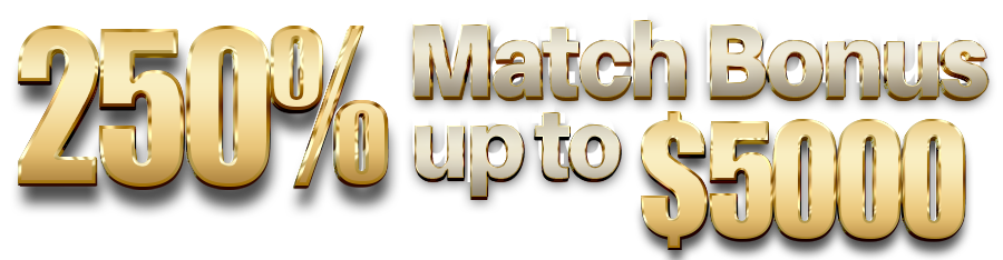 250% Match Bonus up to $5,000